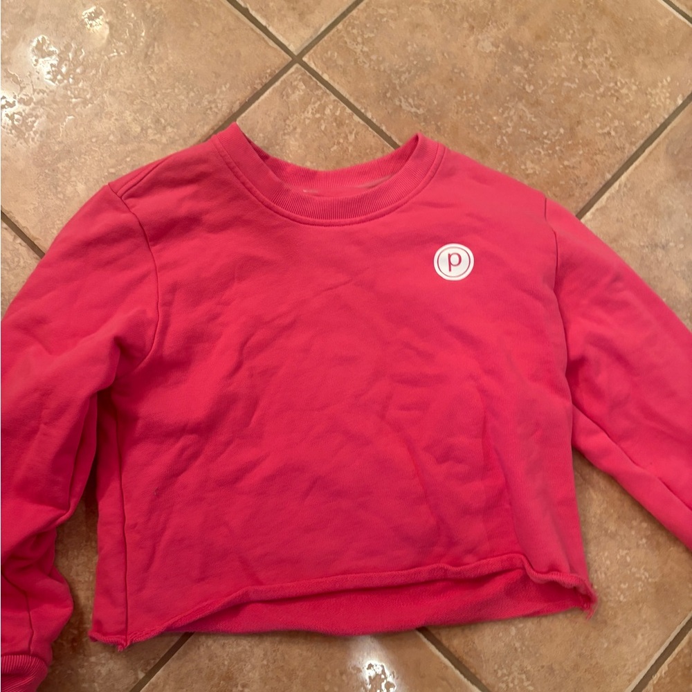 Pink Cropped Sweatshirt with Logo